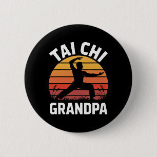 Tai Chi Grandpa Senior Fitness Yoga Lance Health  6 Cm Round Badge