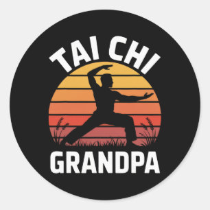 Tai Chi Grandpa Senior Fitness Yoga Lance Health Classic Round Sticker
