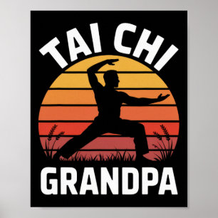 Tai Chi Grandpa Senior Fitness Yoga Lance Health Poster