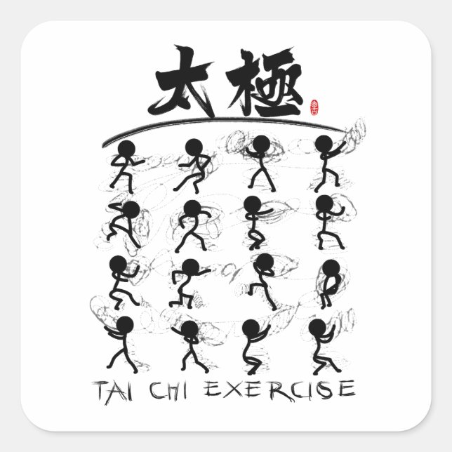 Tai Chi kung fu(功夫) Square Sticker (Front)