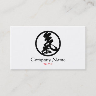 Tai Chi Symbol Yoga and Meditation White Business Card