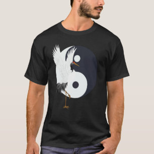 Tai Chi White Crane Yin Yang Qi Gong Chinese White T-Shirt