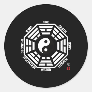 Tai Chi Yin Yang King Wen Bagua Classic Round Sticker