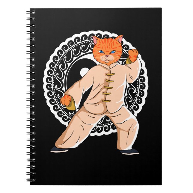 Tai Chi Ying Yang Tai Chi Cat Notebook (Front)