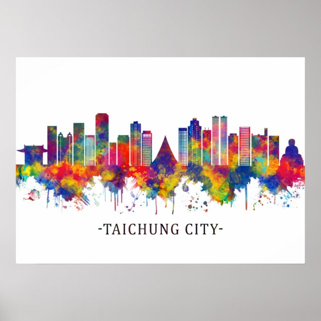 Taichung City Taiwan Skyline Poster (Front)