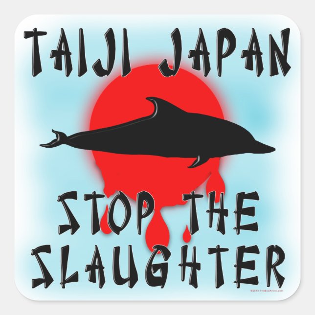 Taiji Slaughter Square Sticker (Front)
