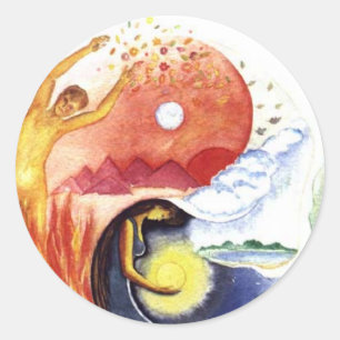 Taijitu illustrating polarity classic round sticker