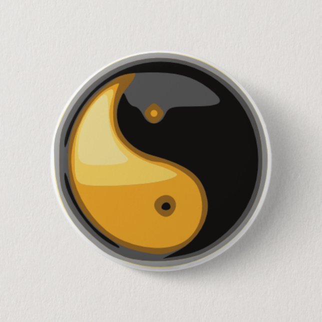 Taijitu_yellow 6 Cm Round Badge (Front)