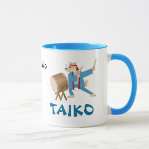 Taiko Drum Cartoon Dog Taiko Drummer Mug