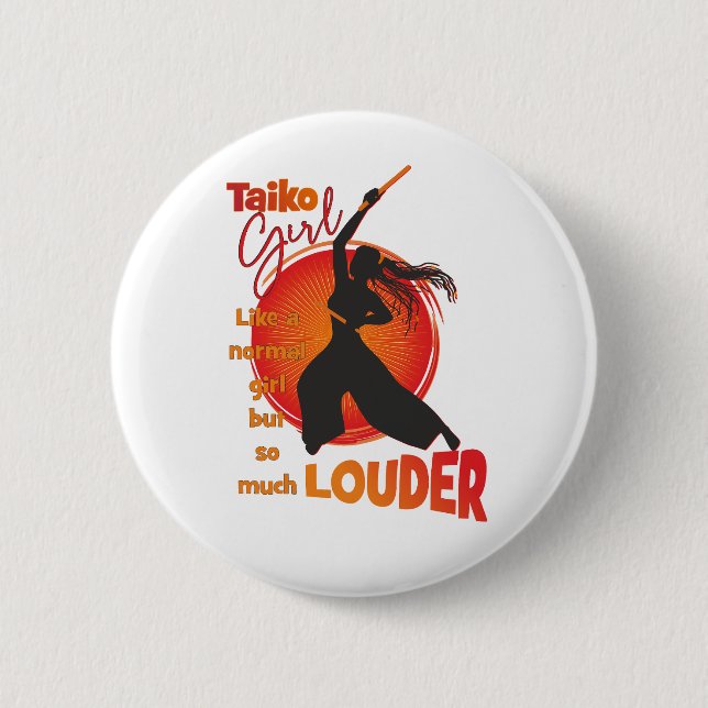 TaikoGirl Loud (dreadlocks) 6 Cm Round Badge (Front)