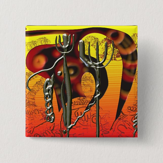 Tail and tridents 15 cm square badge (Front)