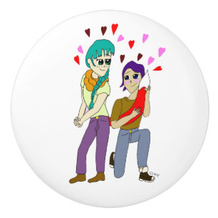tail love ceramic knob