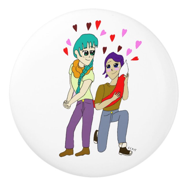 tail love  ceramic knob (Front)