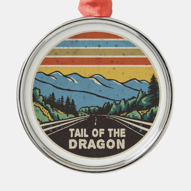 Tail Of The Dragon Mountains Metal Tree Decoration (Front)