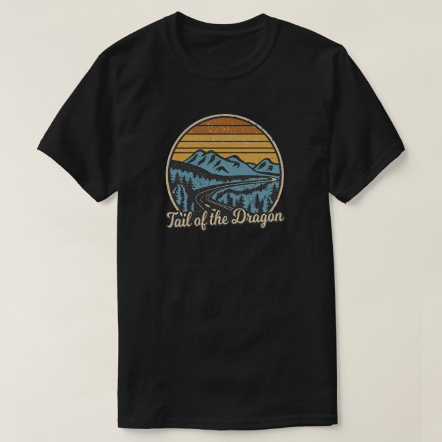 Tail Of The Dragon Retro T-Shirt (Design Front)