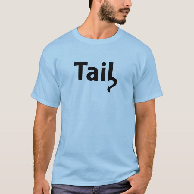 Tail Text Tee - Minimalist and Playful Vibes! (Front)