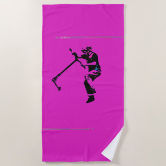 Tail-Whip Scooter Trick - Stunt Scooter Rider Beach Towel
