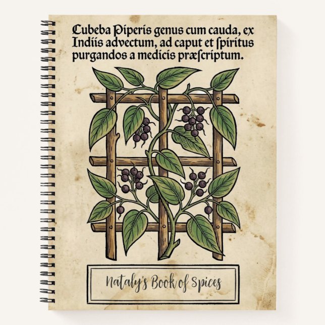 Tailed Pepper: Mediaeval Cubeb Botanical Notebook (Front)