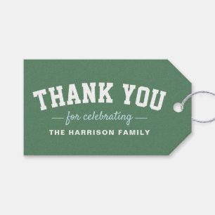 Tailgate baby shower blue favour thank you gift tags