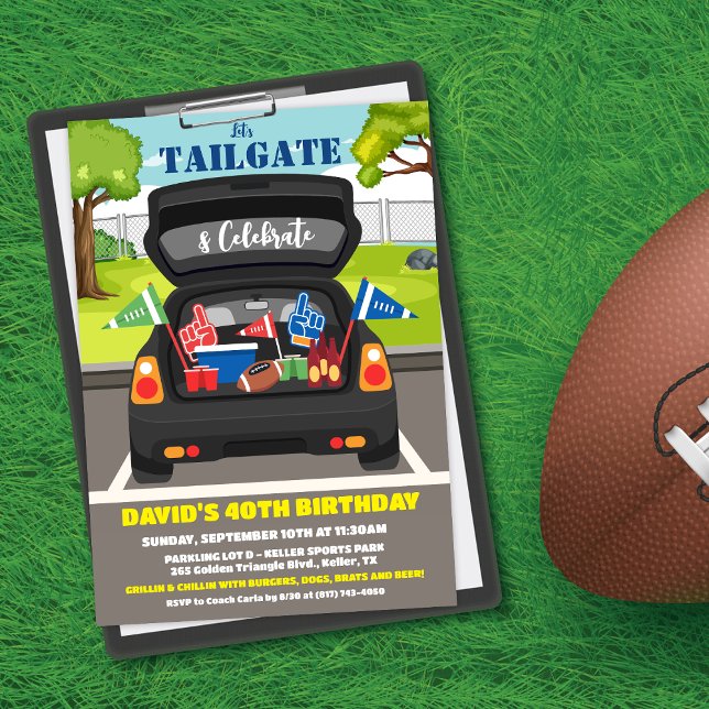 Tailgate Car Football Game BBQ Beer Tailgate Party Invitation (Creator Uploaded)