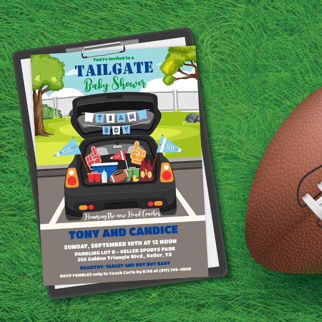 Tailgate Football Baby Shower Couples Shower Invitation (Creator Uploaded)