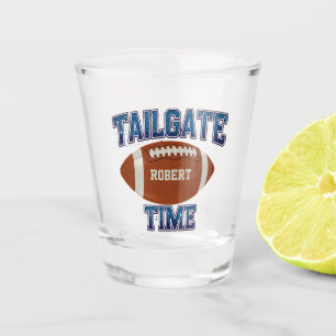 Tailgate Time Blue Custom Shot Glass