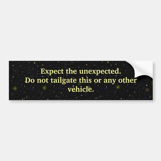 Tailgating Deterrent Bumper Sticker (Front)