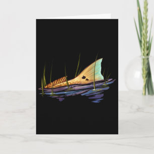 Tailing Redfish Red Drum Fish Shirt Redfish Tail  Card