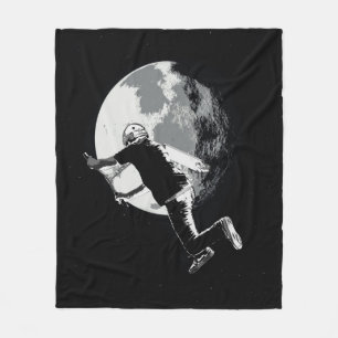 Tailing the Moon - Tail-whip Scooter Stunt Fleece Blanket