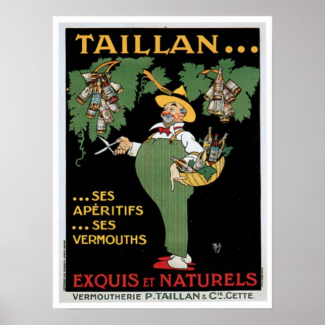 Taillan Aperitifs Vintage Drink Ad Art Poster (Front)