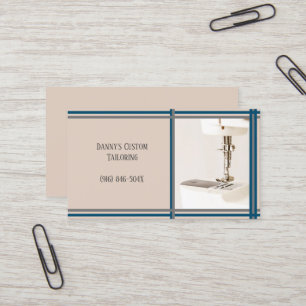Tailor Custom Sewing Shop & Alterations Taupe Business Card