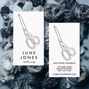 Tailor Fabric Scissors Chic Minimal CUSTOM Busines Business Card