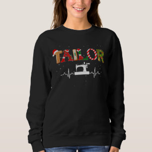 Tailor Hat Heartbeat Xmas Santa Claus Snow Christm Sweatshirt