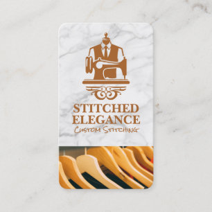 Tailor Logo Clothing Hangers Business Card