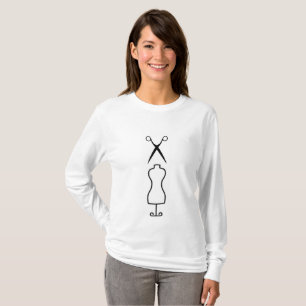Tailor scissors moustache mannikin feminine T-Shirt