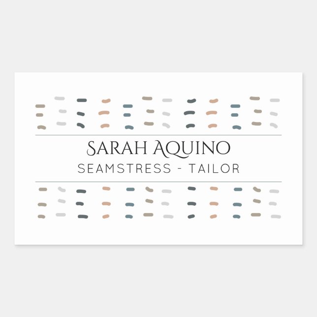 Tailor Seamstress Hand Stitches Pattern Rectangular Sticker (Front)