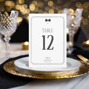 Tailored Black Tie Wedding Table Number ID1090