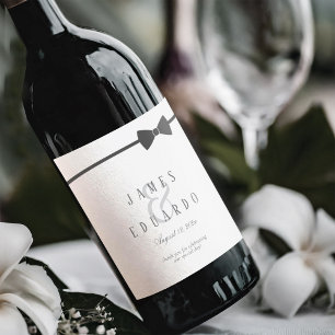 Tailored Black Tie Wedding Thank You ID1090 Wine Label
