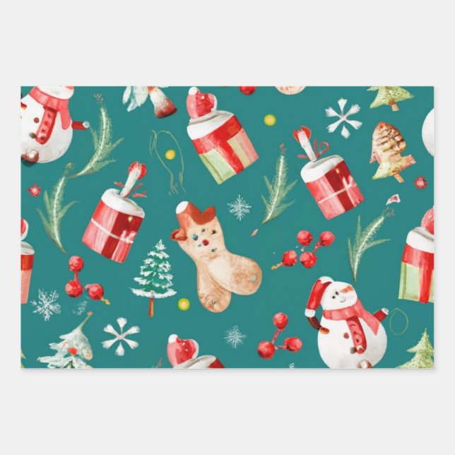 Tailored Noel Gift Wrapping Wrapping Paper Sheet (Front)