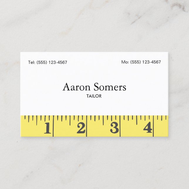 Tailors Measuring Tape Sewing Business Card (Front)