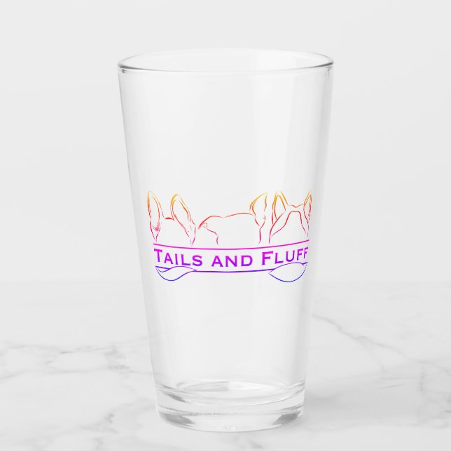 Tails and Fluff Colourful Logo Glass (Front)