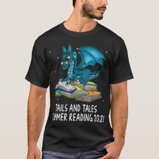Tails And Tales Summer Reading 2021 Librarian Libr T-Shirt