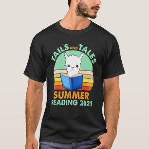 Tails And Tales Summer Reading 2021 Llama Book Day T-Shirt