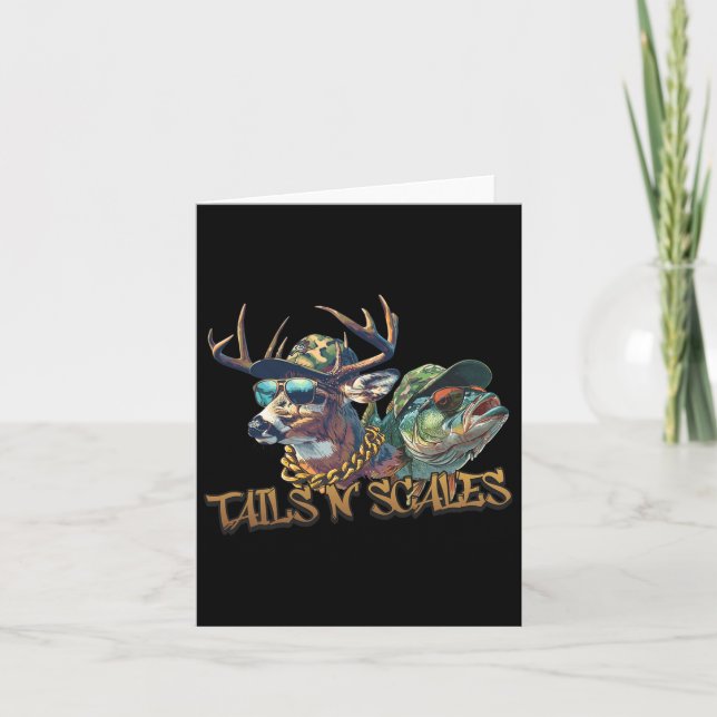 Tails N Scales Funny Hunting Father Day Love Fishi Card (Front)