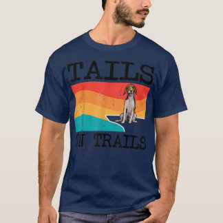 Tails On Trails American Fohound Dog Funny Hiking T-Shirt