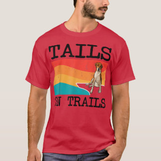 Tails On Trails English Fohound Dog Funny Hiking  T-Shirt