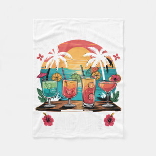 Tails Tropical Summer Island Vacation Caribbean Ho Fleece Blanket