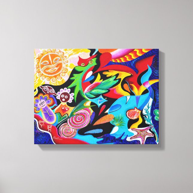 Taino and Vejigantes - Art by Galina Canvas Print (Front)