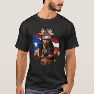 Taino Man Puerto Rican Flag Indigenous People Cari T-Shirt