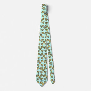 Taino masks tie aqua